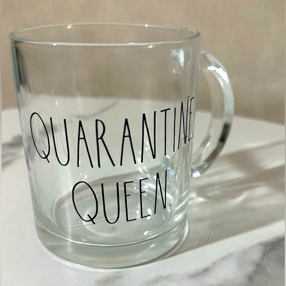 Rae Dunn Quarantine Queen Glass Modern Mug Coffee Mug - Picture 1 of 2